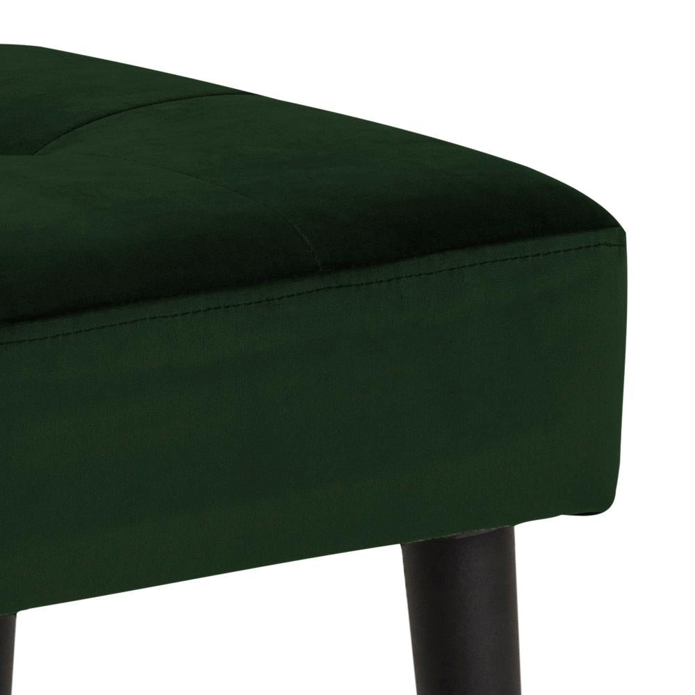 Lumina Upholstered Bench Forest Green Corner Detail 3