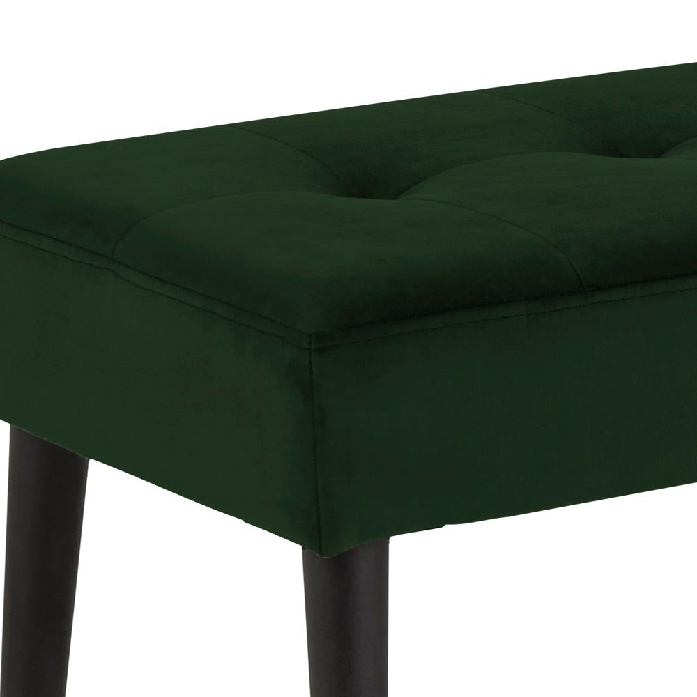 Lumina Upholstered Bench Forest Green Corner Detail