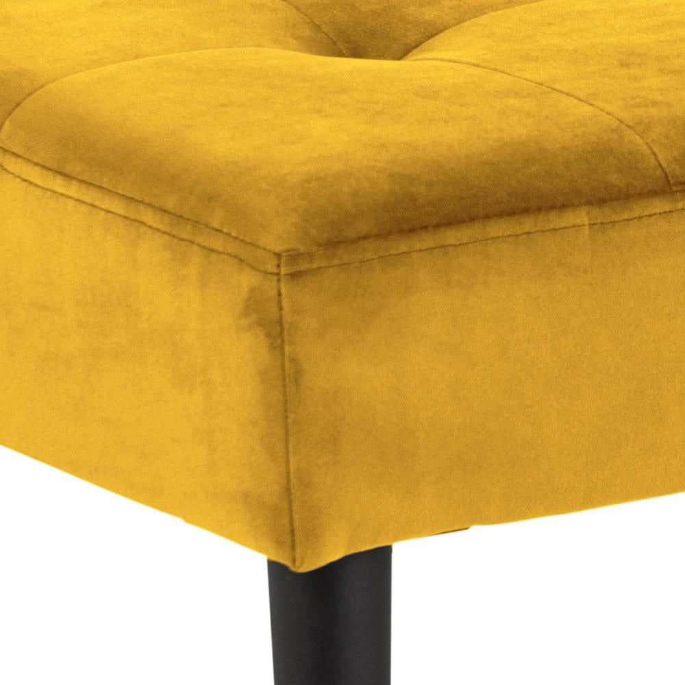 Lumina Upholstered Bench Yellow Corner Detail