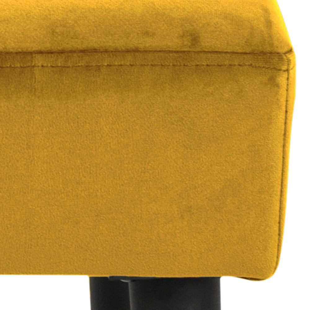 Lumina Upholstered Bench Yellow Fabric Detail