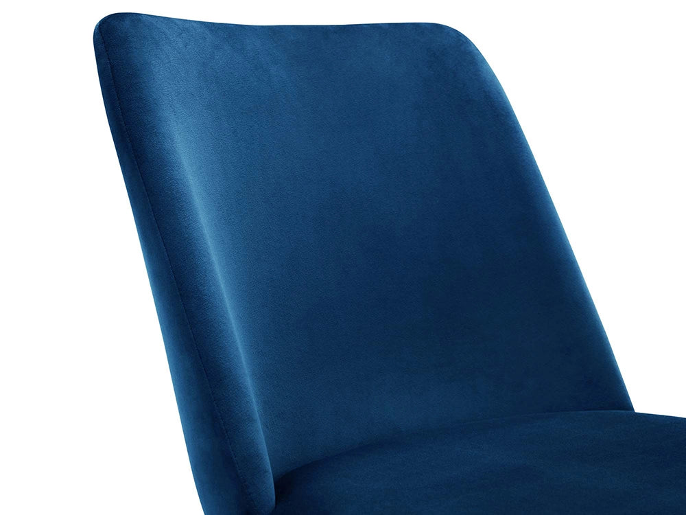 Luna Dining Chair Blue Backrest Detail