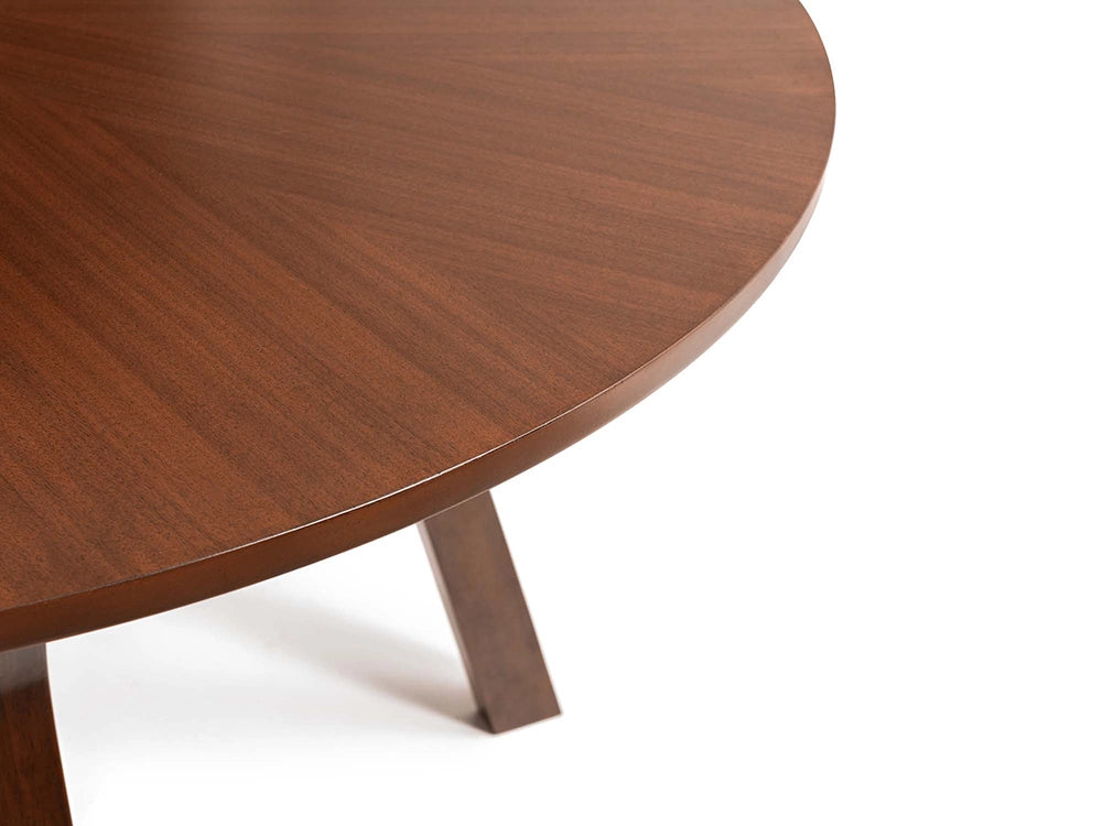 Lux Round Dining Table Walnut Top Detail