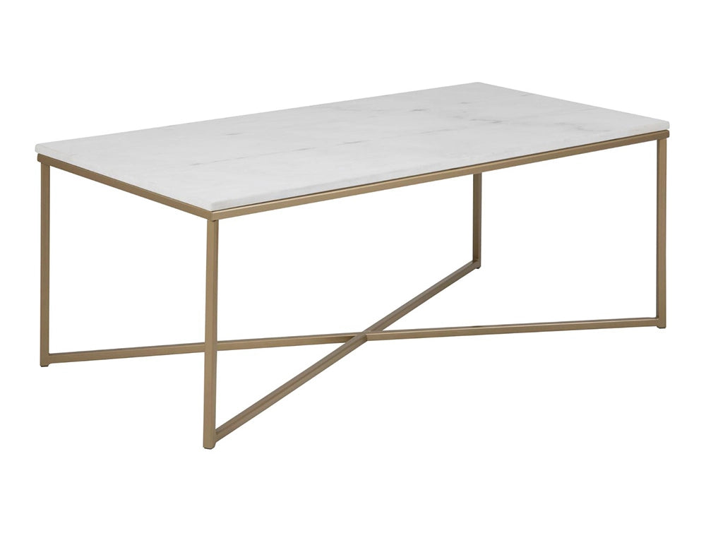 Lysa Rectangular Coffee Table Marble Brass