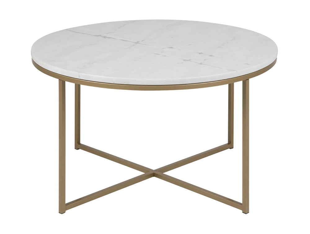 Lysa Round Coffee Table Marble Brass 2
