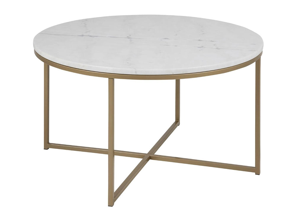 Lysa Round Coffee Table Marble Brass