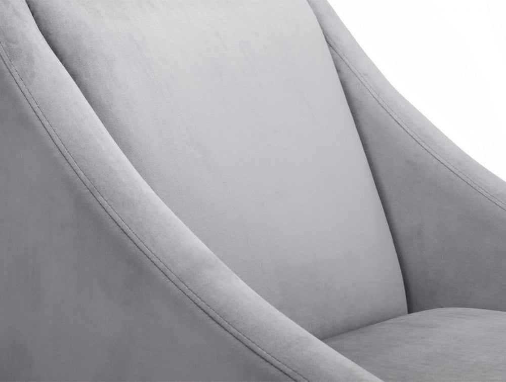 Madden Velvet Armchair with Armrest and Backrest Detail