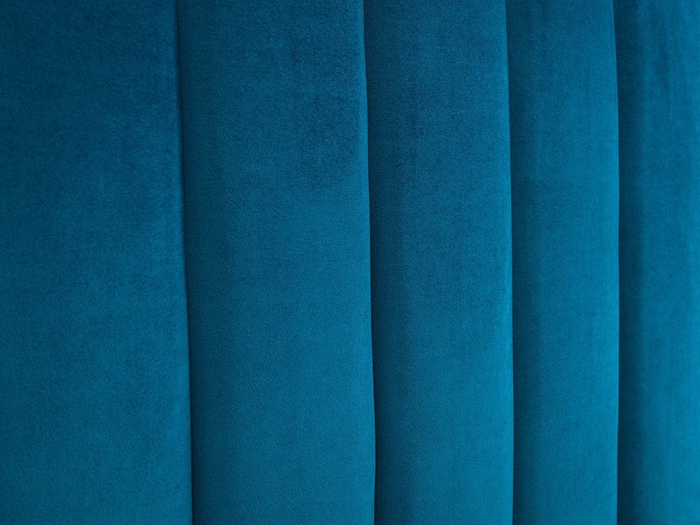 Mario Scalloped Headboard Storage Bed Teal Fabric Detail