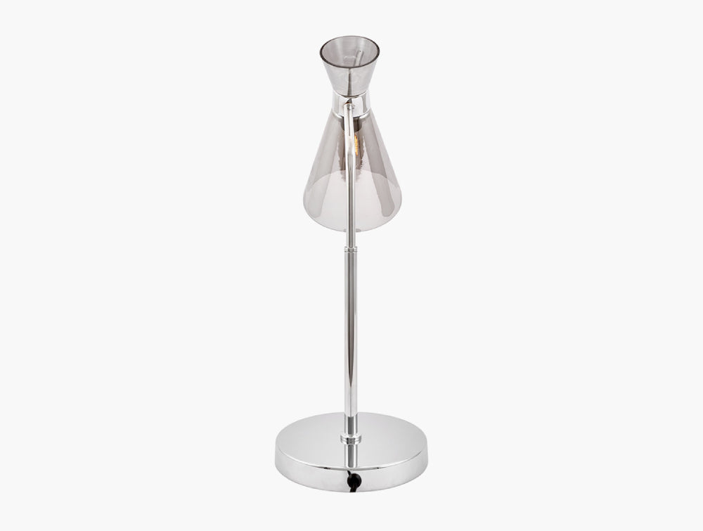 Marlyn Smoke Glass and Silver Metal Waisted Table Lamp 3