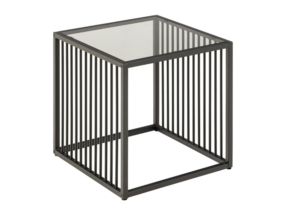 Melanie Glass Top Side Table