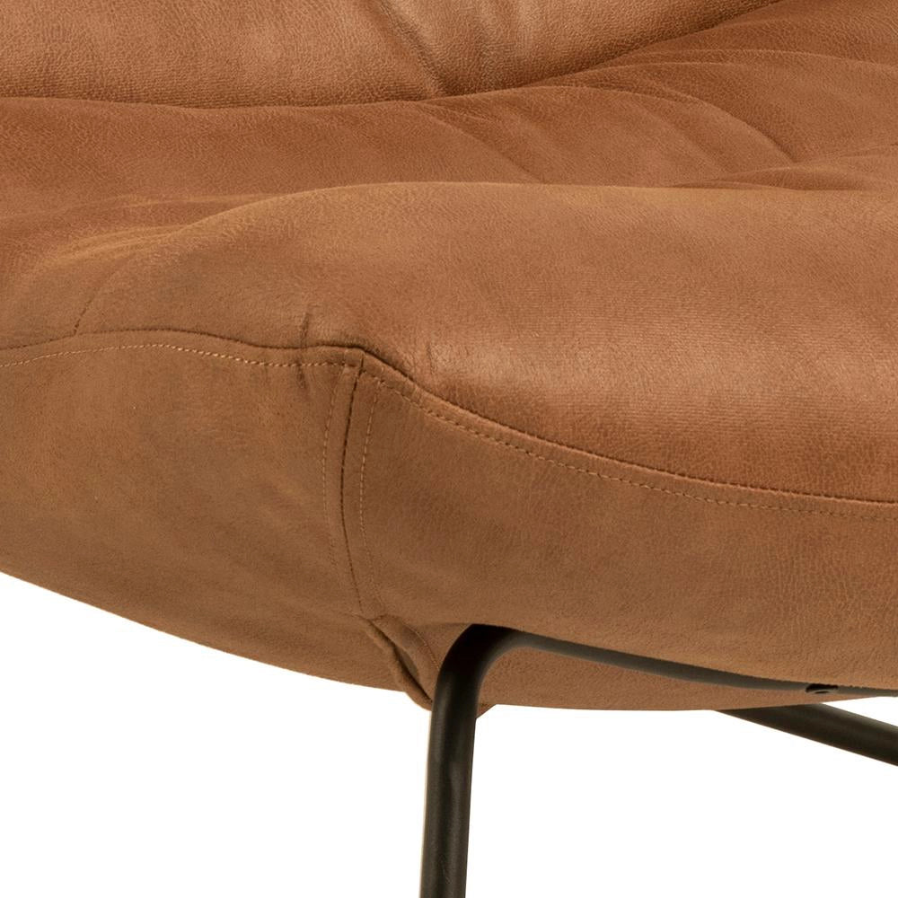 Mindy Lounge Chair Brandy Seat Detail