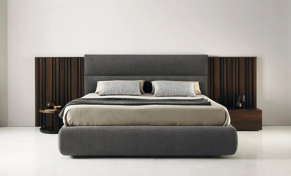 Mobenia Carey Side Table with Large Bed in Bedroom Settings