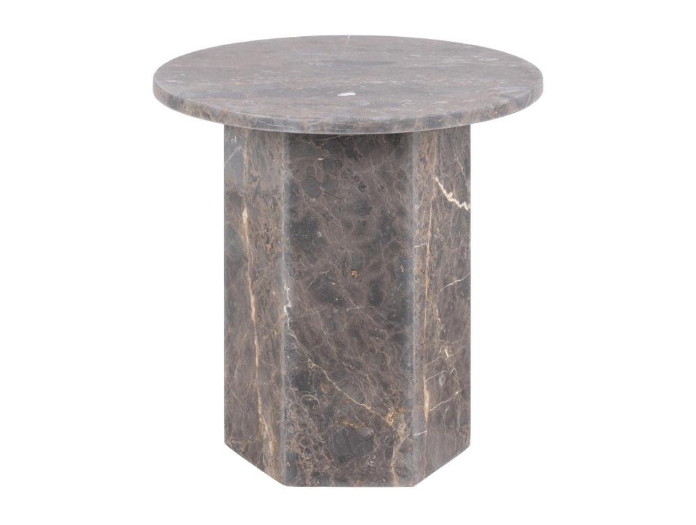 Naria Round Side Table Matte Brown 2