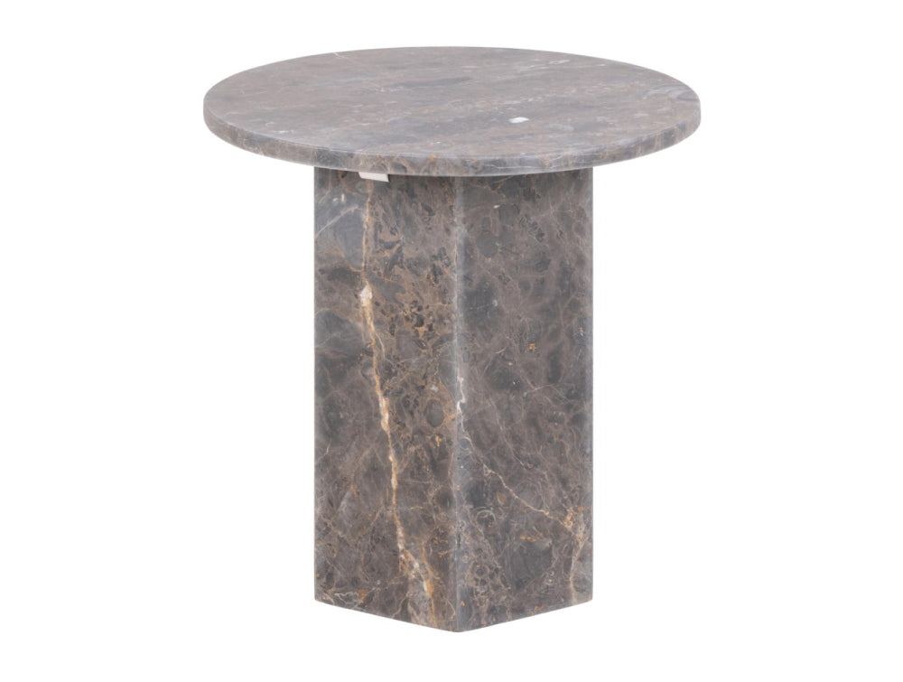 Naria Round Side Table Matte Brown