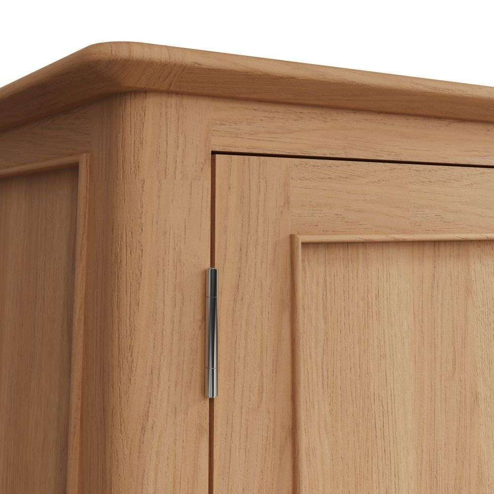 Ned Full Hanging Wardrobe Natural Oak Top Corner Detail