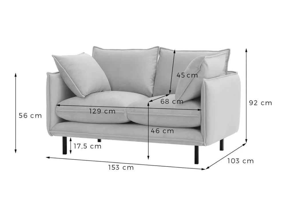 Noah 2 Seater Sofa Dimensions