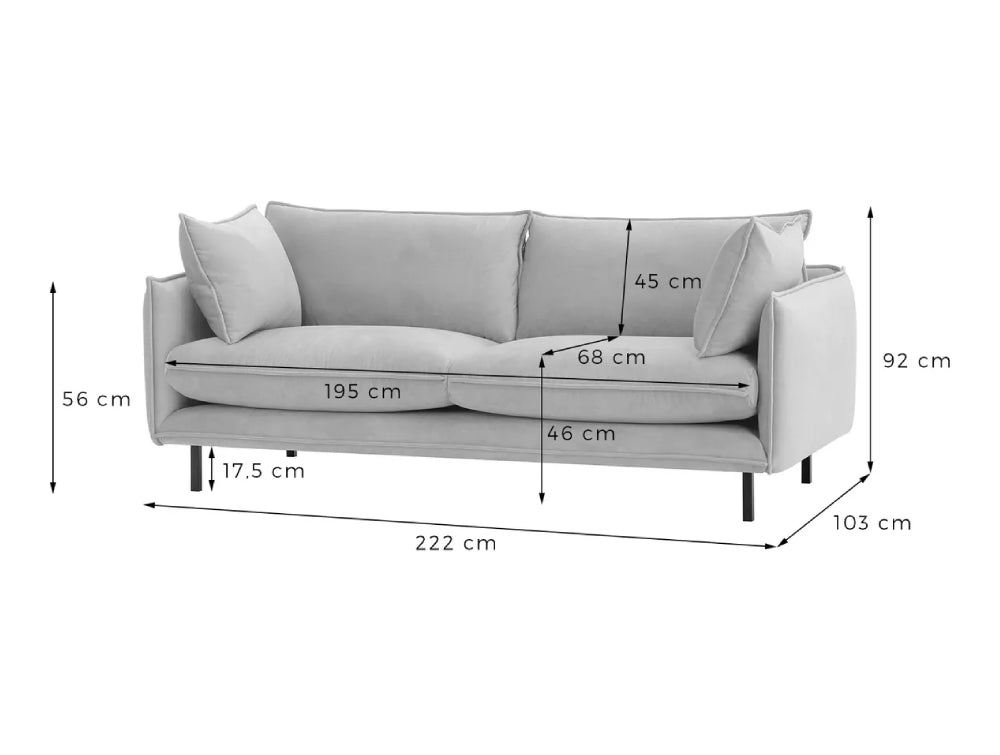 Noah 3 Seater Sofa Dimensions