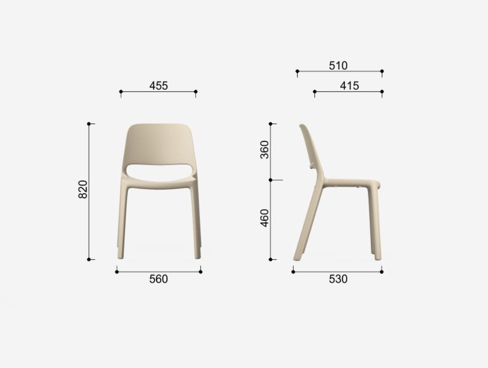 Nuke Polypropylene Outdoor Chair Dimensions