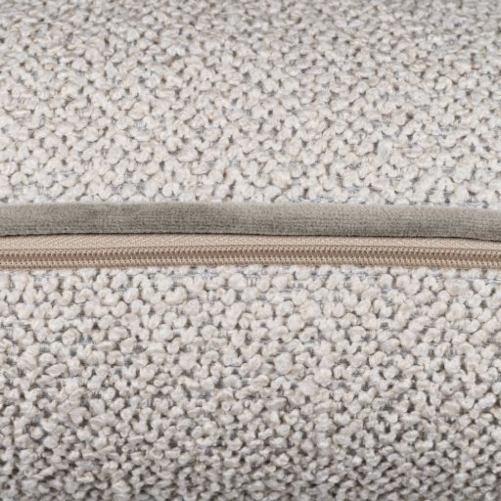 Oasis Upholstered Cushion Cream Natural Zipper Detail