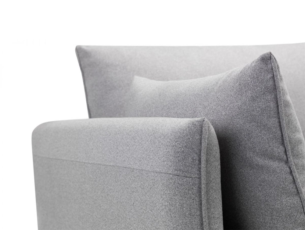 Ohio Fabric Chair Grey with its Armrest Detail