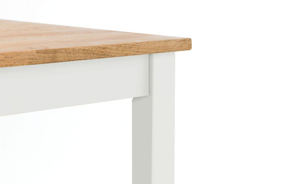Orr Dining Table Ivory and Oak Edge Corner Detail