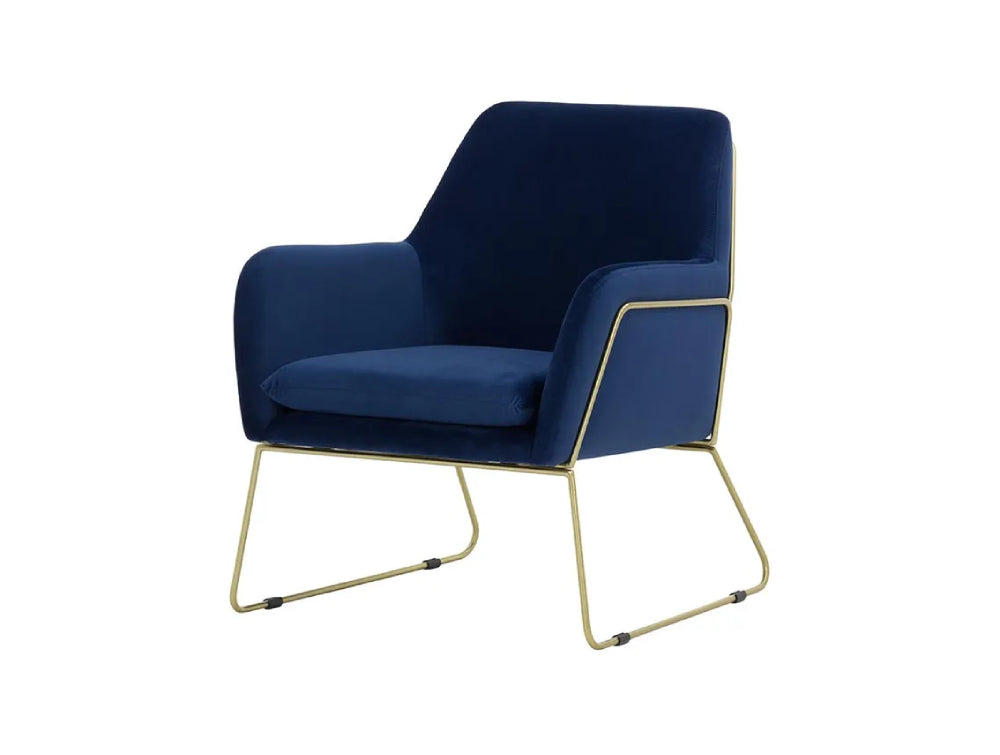 Oslo Armchair - Blue and Gold Metal Frame
