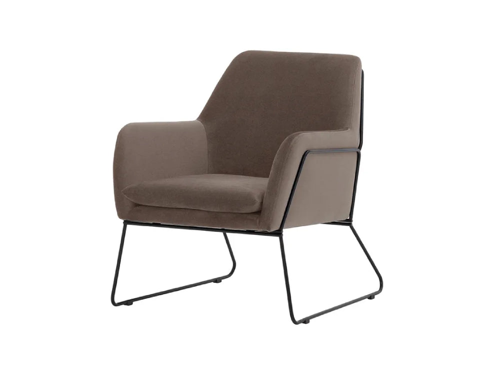 Oslo Armchair - Elephant and Black Metal Frame