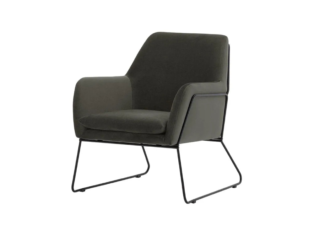 Oslo Armchair - Graphite and Black Metal Frame