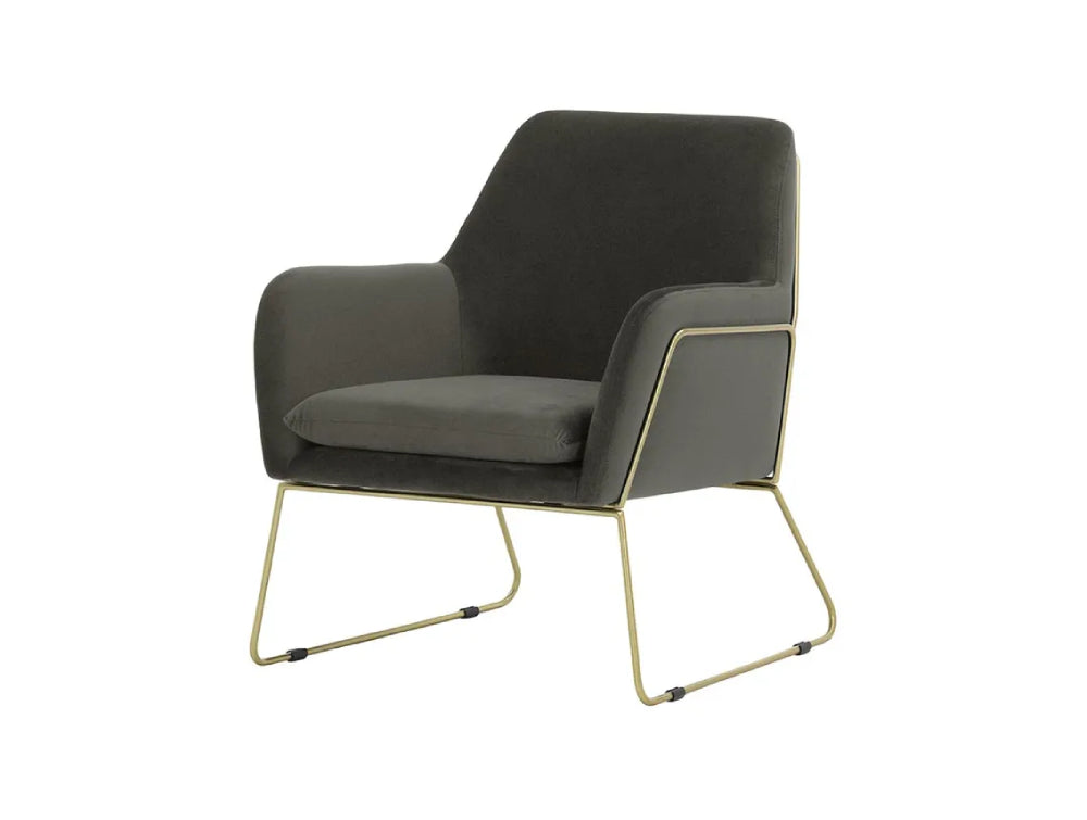 Oslo Armchair - Graphite and Gold Metal Frame