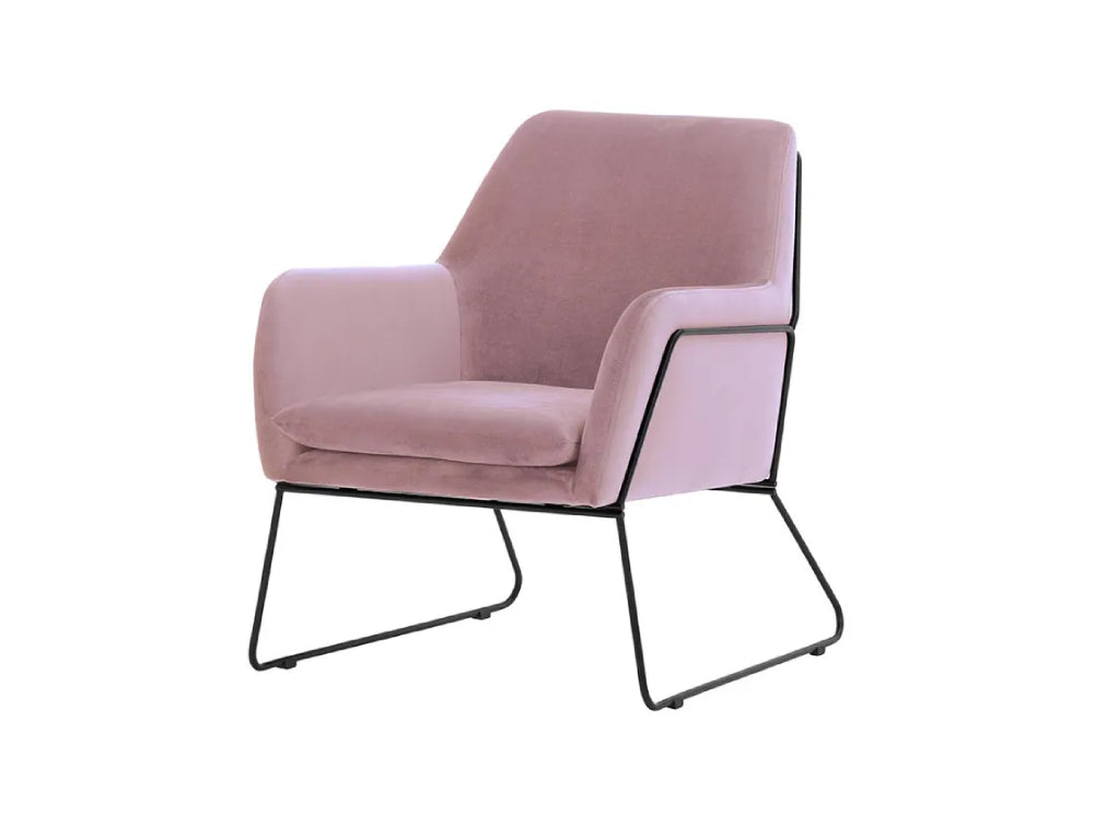 Oslo Armchair - Lilac and Black Metal Frame