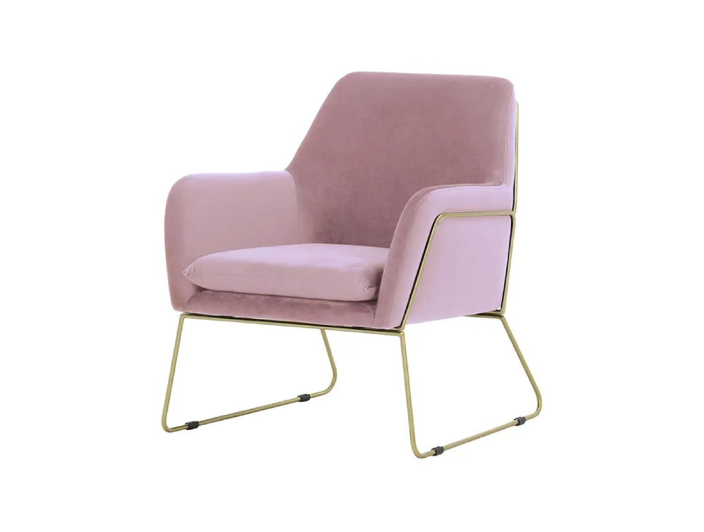 Oslo Armchair - Lilac and Gold Metal Frame