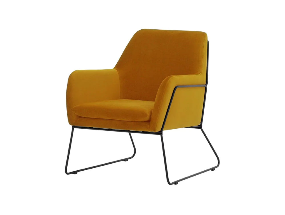 Oslo Armchair - Mustard and Black Metal Frame