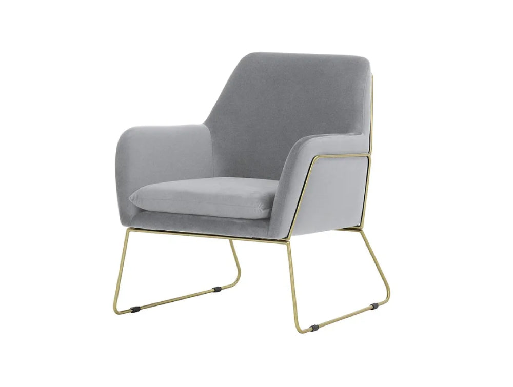 Oslo Armchair - Silver and Gold Metal Frame