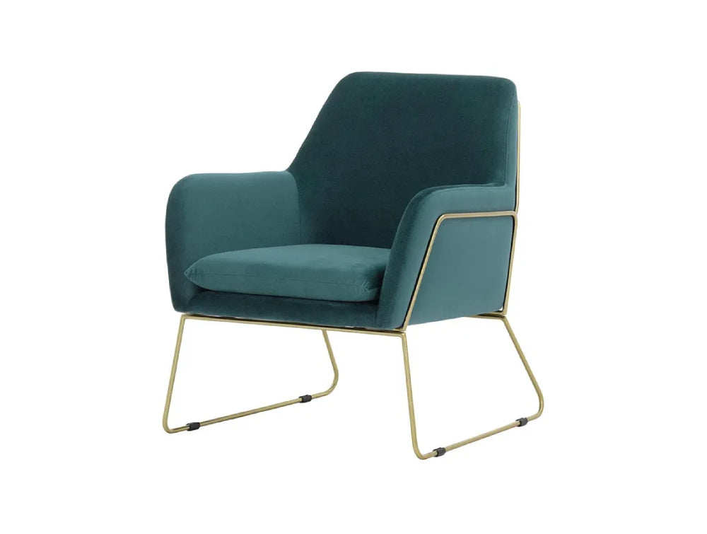 Oslo Armchair - Teal and Gold Metal Frame