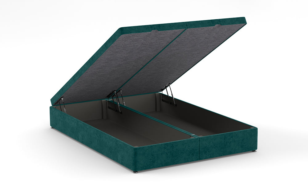 Ottoman Bed 4'6" Double with Full in Marble Peacock