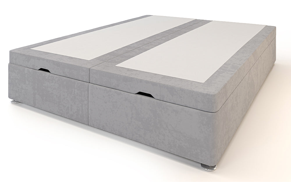 Ottoman Bed in Grey with White Finish Close