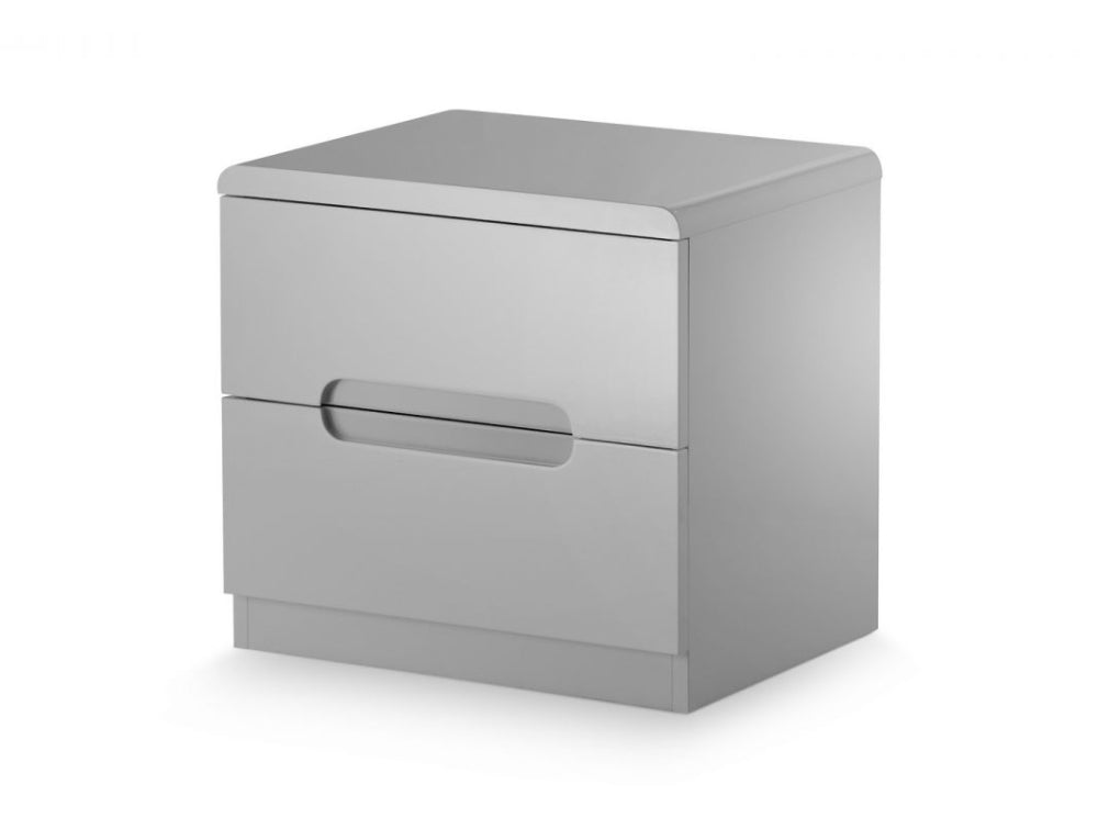 Parker Bedside Table with 2 Drawers Grey