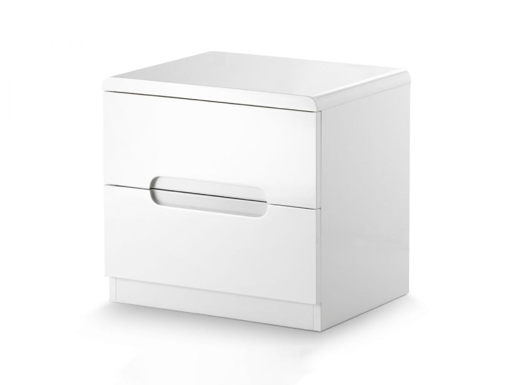 Parker Bedside Table with 2 Drawers White