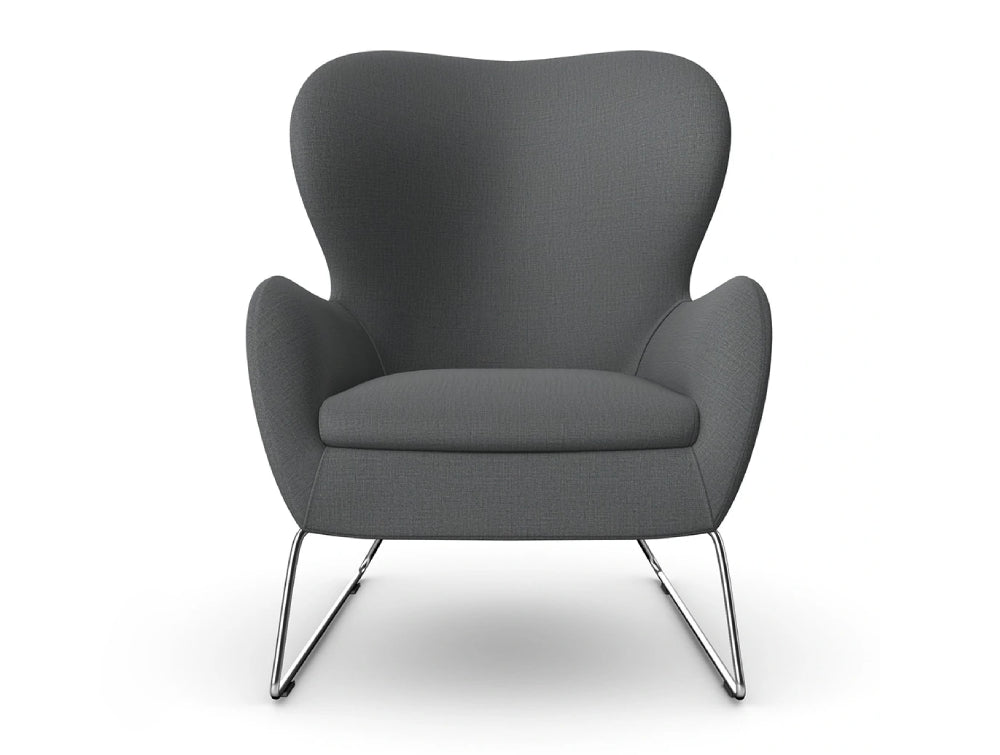 Pause Lounge Armchair with Skid Frame Base 2