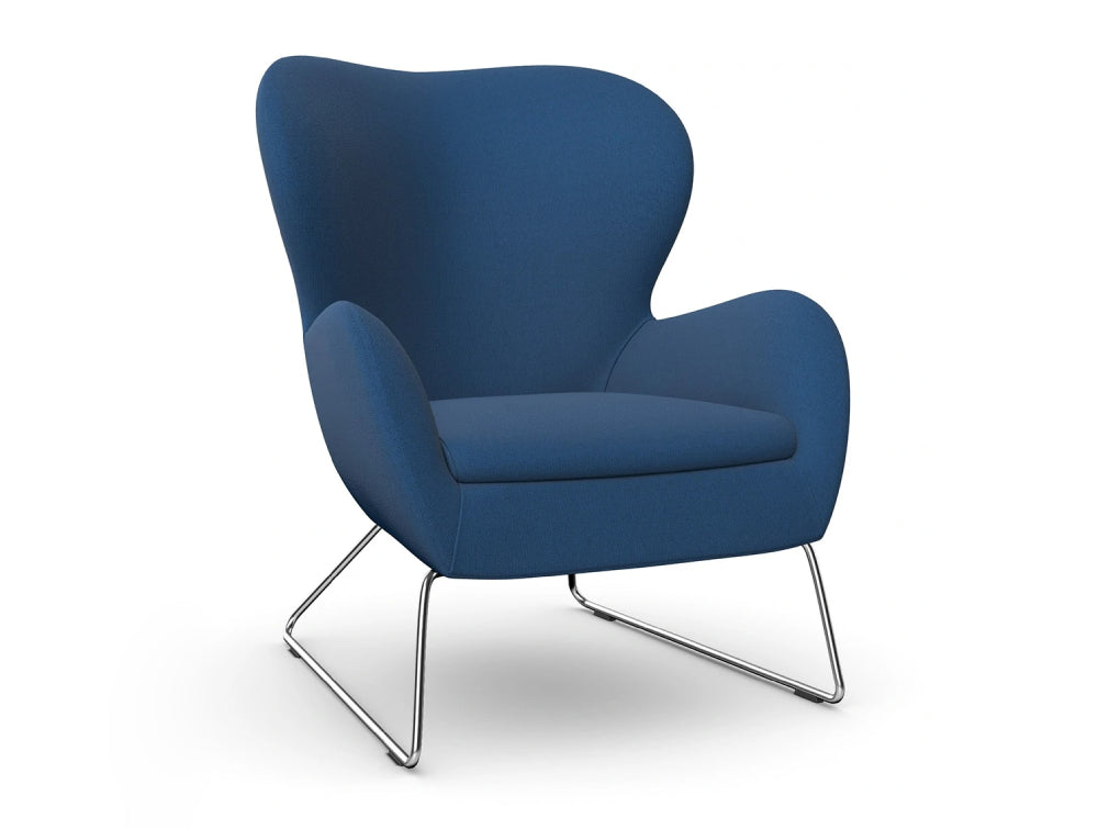 Pause Lounge Armchair with Skid Frame Base