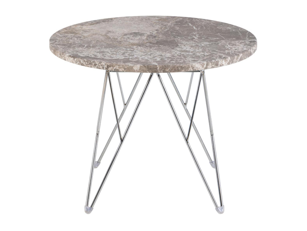 Penny Side Table Grey and Chrome
