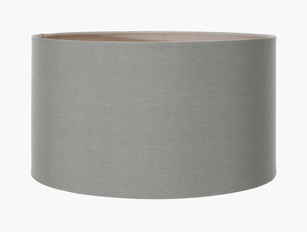 Poly Cotton Cylinder Drum Shade Grey 2
