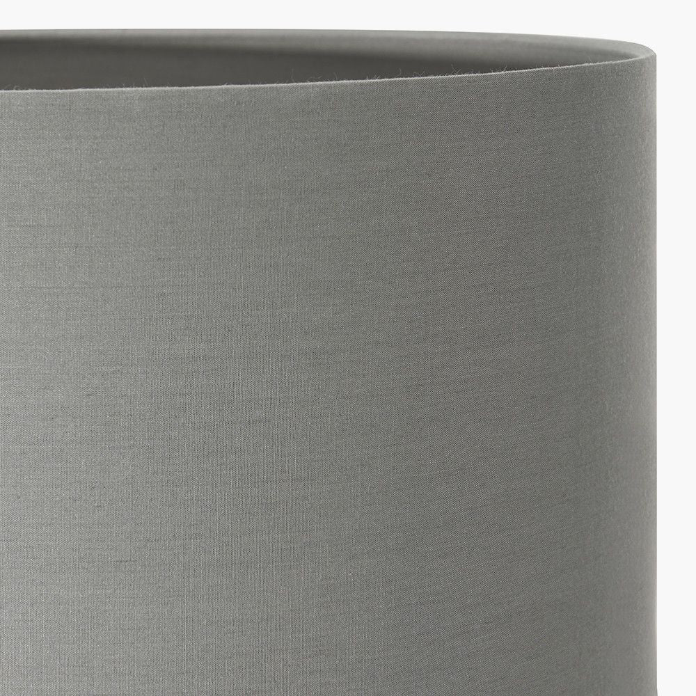 Poly Cotton Cylinder Drum Shade Grey Detail