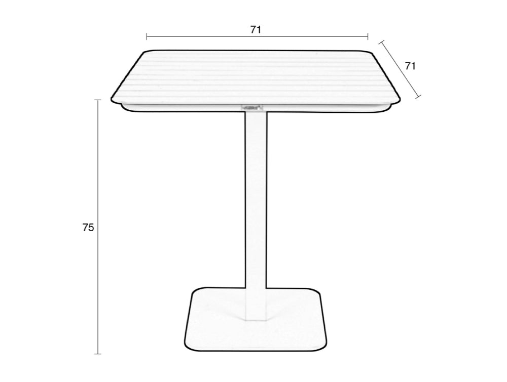 Portia Outdoor Dining Table Black Dimensions