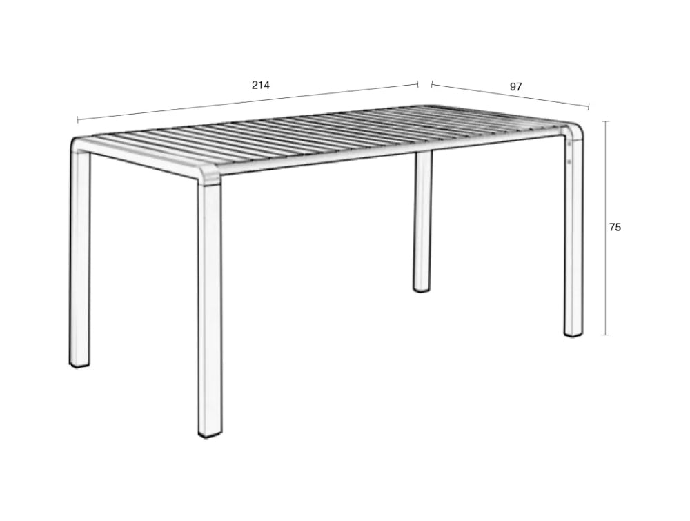 Portia Rectangular Outdoor Dining Table Dimensions