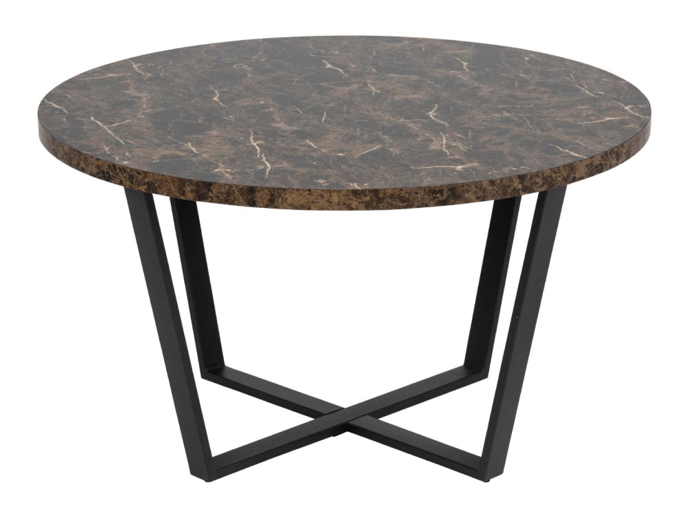 Ramble Round Coffee Table Brown Marble 2