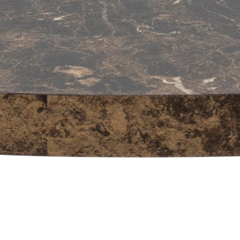 Ramble Round Coffee Table Brown Marble Edge Detail