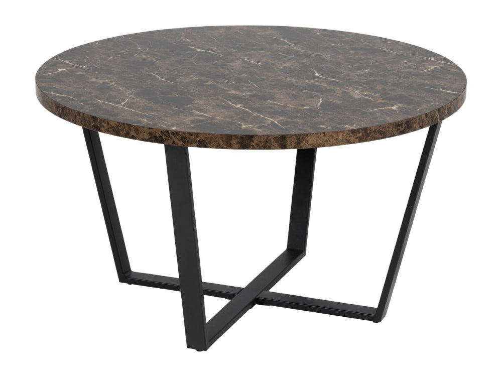Ramble Round Coffee Table Brown Marble