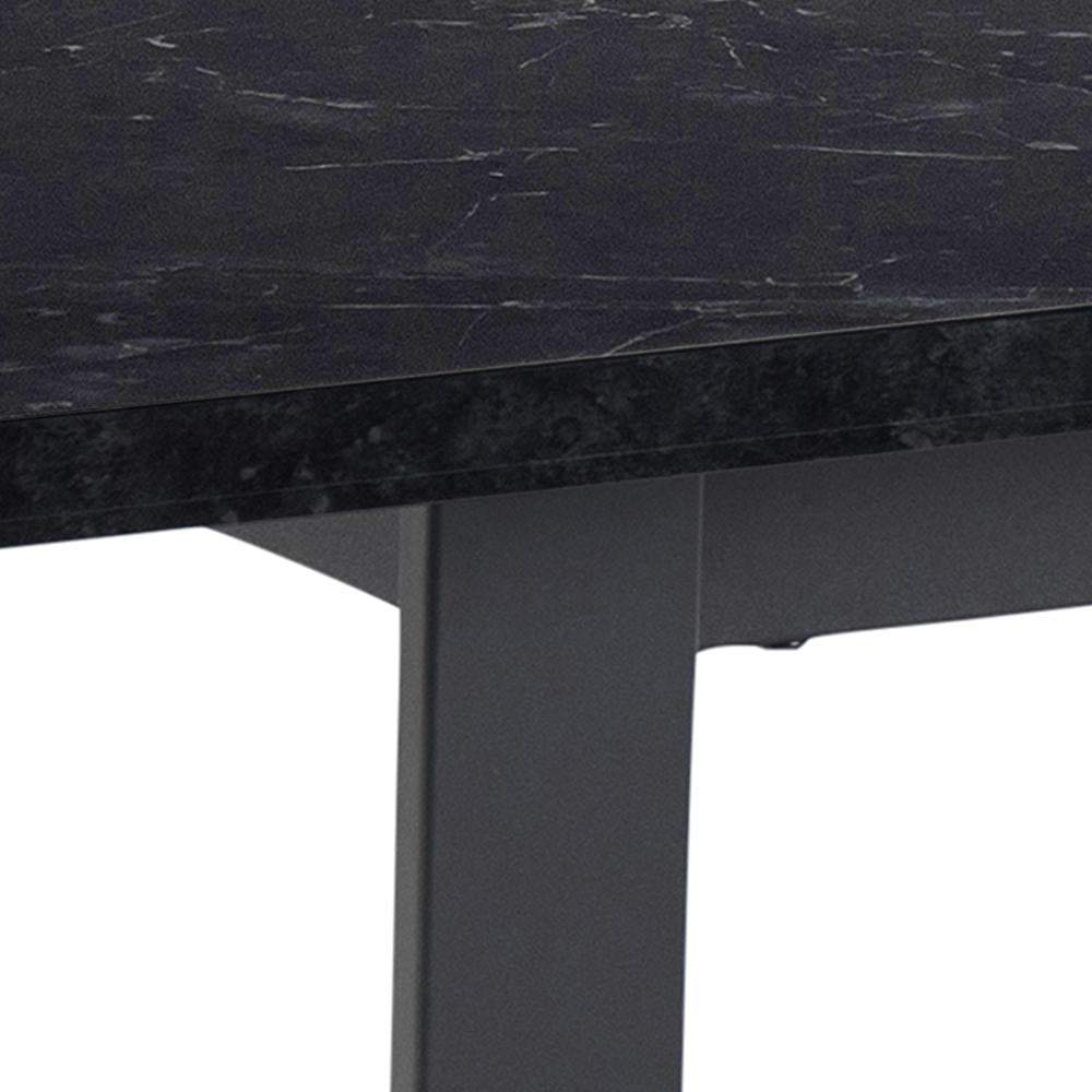 Ramble Rectangular Dining Table Rough Black Marble Edge Detail 2