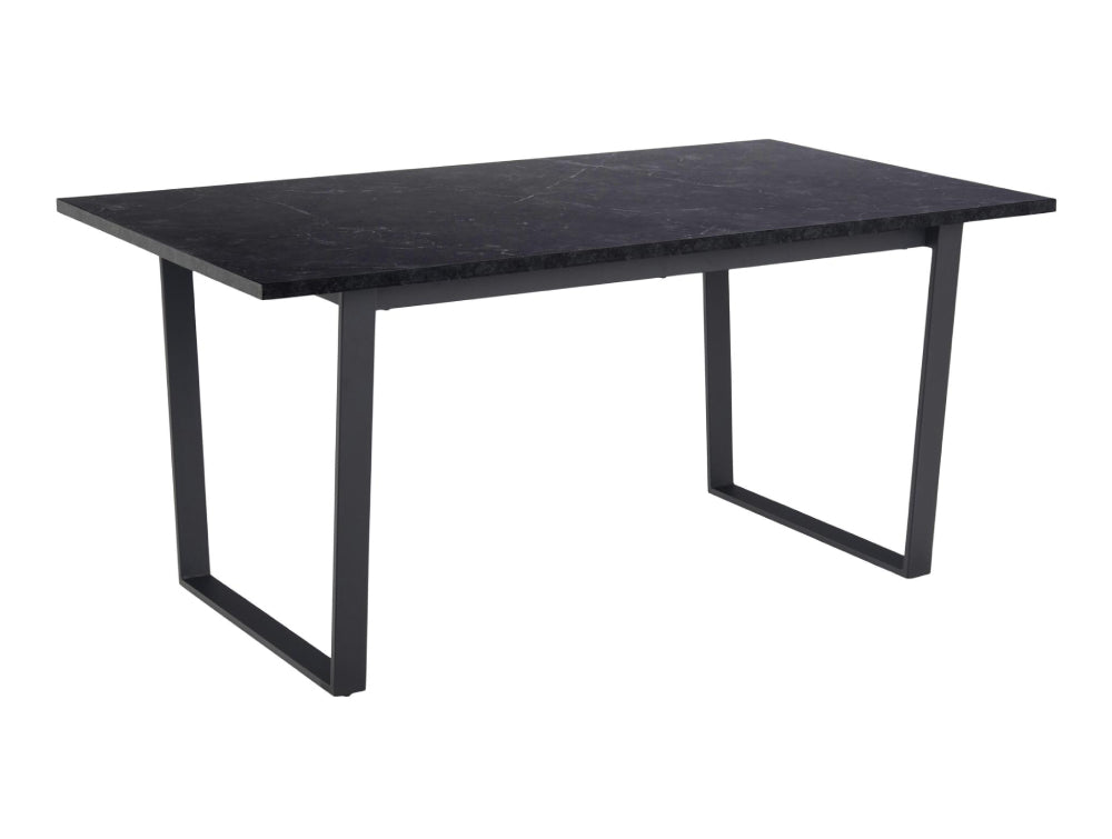 Ramble Rectangular Dining Table Rough Black Marble