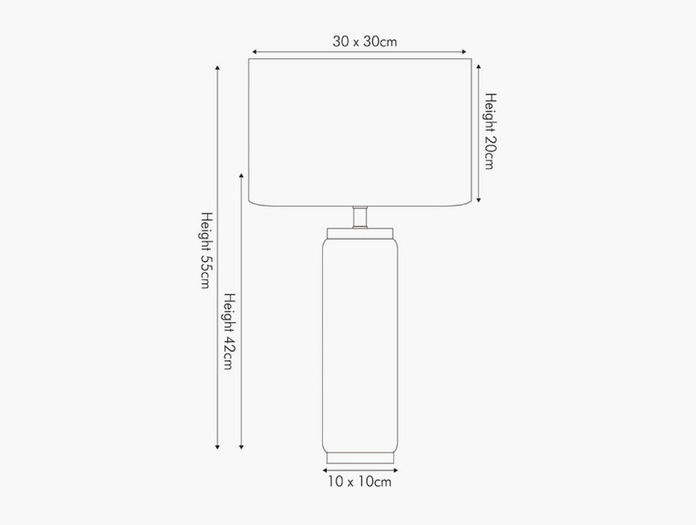 Raya Marble Effect and Brass Ceramic High Table Lamp Dimensions